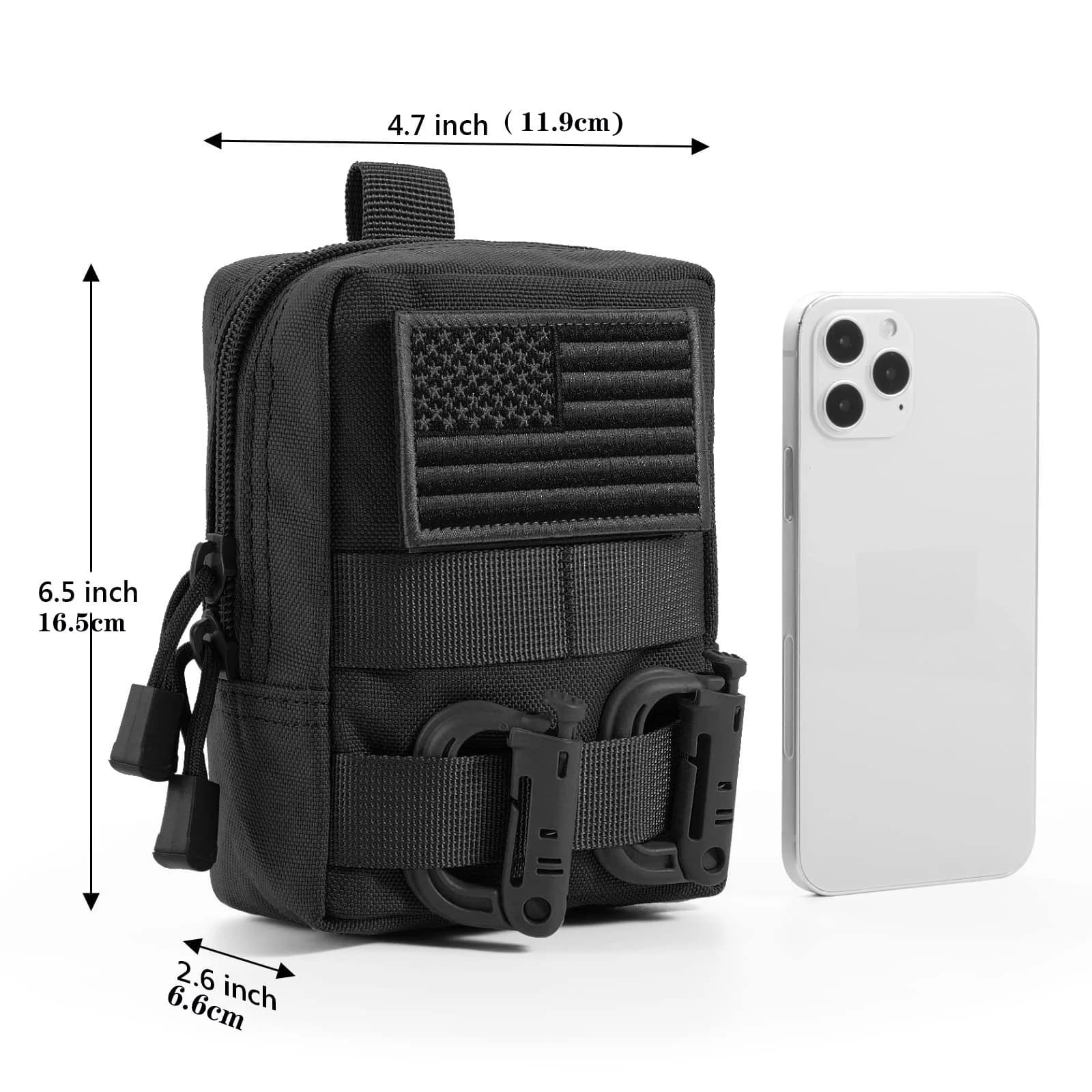 Poche tactique étanche Molle pour ceinture - Sac EDC pour chasse randonnée camping