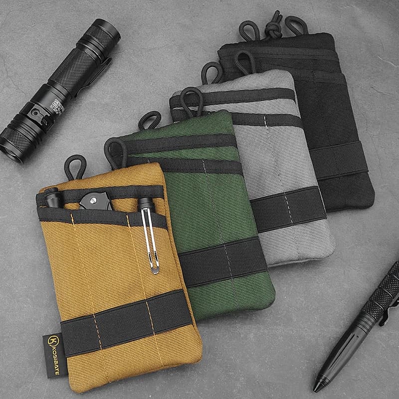 Pochette tactique EDC Molle pour ceinture - Portefeuille mini pour cartes clés pêche camping