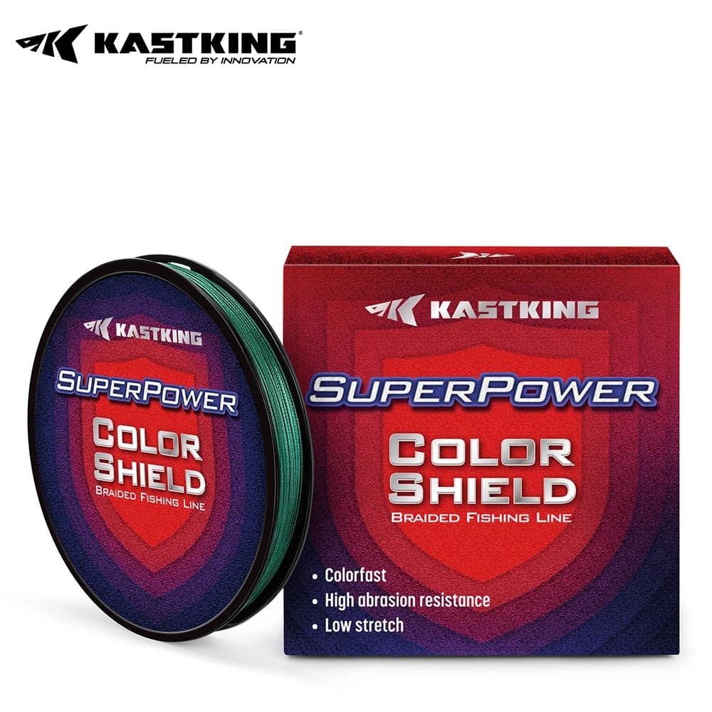 Ligne de pêche tressée 4 brins KastKing Superpower ColorShield 10-80LB pour la pêche de la carpe