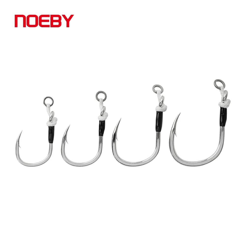 Hameçon Assist Single Inline NOEBY 5X 4/0 à 7/0 pour Pêche au GT et Thon en Mer