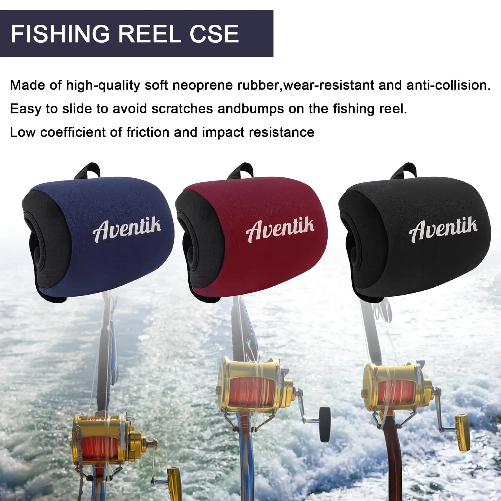 Housse néoprène Aventik pour moulinets de pêche casting et trolling - Protection souple durable