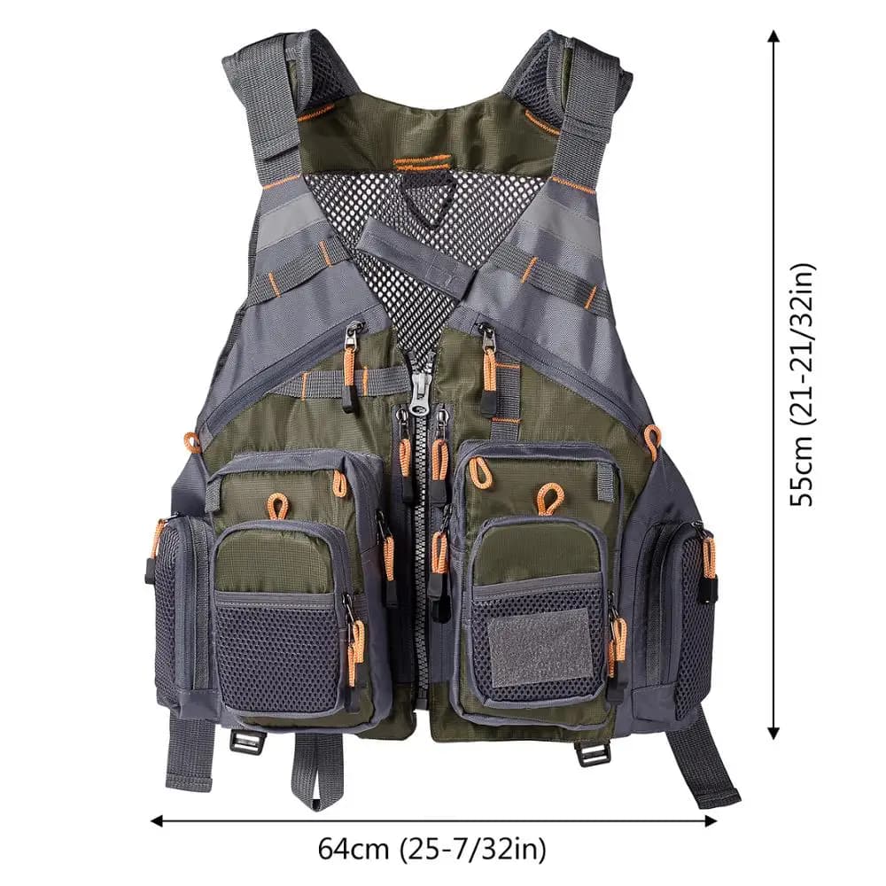 Veste de pêche respirante ajustable Bassdash - Veston technique pêche à la mouche natation sports outdoor