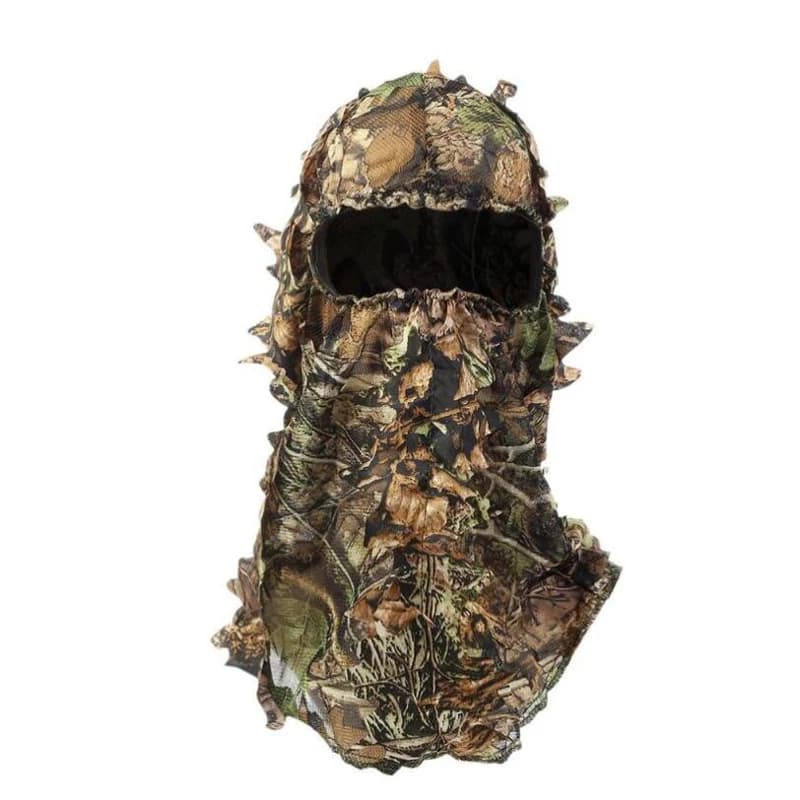 Masque visage camouflage 3D feuille d'érable ghillie pour pêche chasse accessoire tête discrétion complète