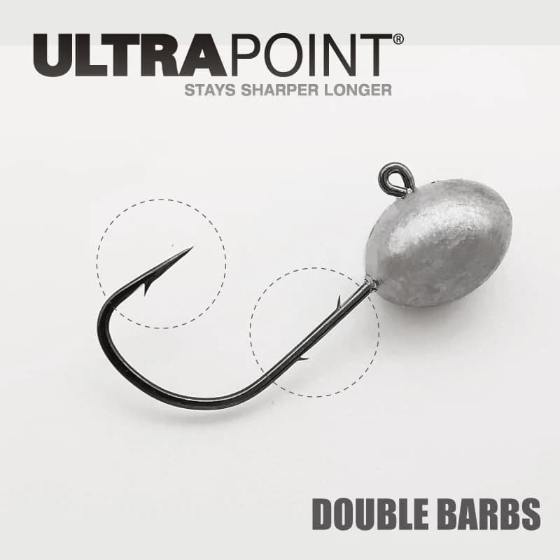 5 hameçons Aji Head Mustad double barbillon 1.5g à 5g Lureholic - Pour pêche rock finesse