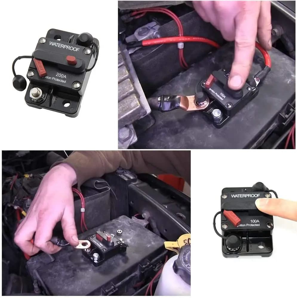 Disjoncteur manuel 30A-300A 12V/48V DC étanche pour bateau pêche - Protection audio voiture