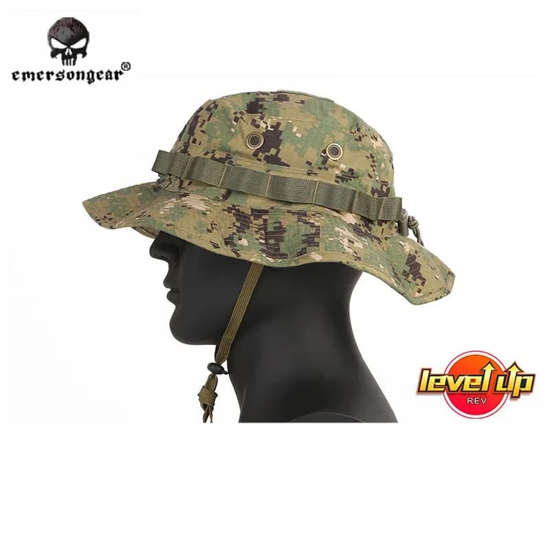 Chapeau boonie forces spéciales Emersongear pêche chasse camouflage carte niveau protection solaire