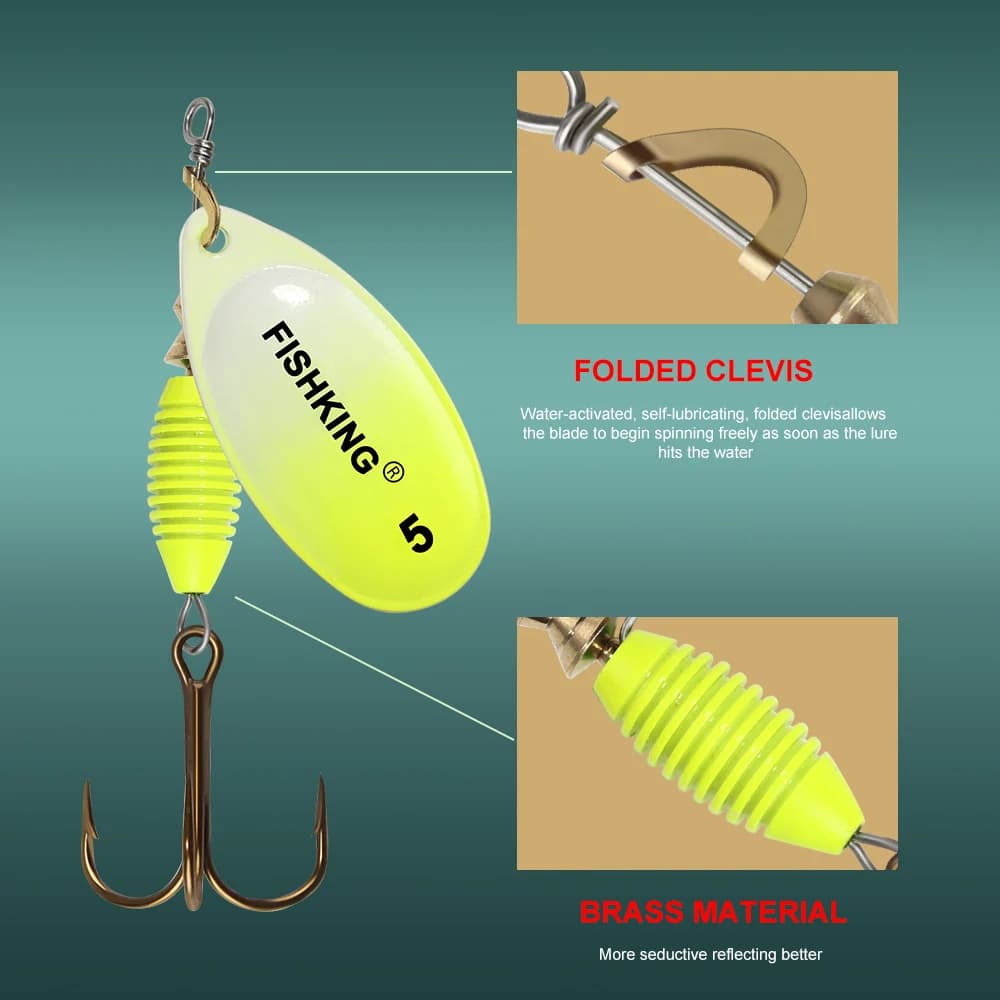 Leurre métallique spinner Fish King 4g-14g - Appât dur qualité supérieure pour la pêche du brochet et sandre