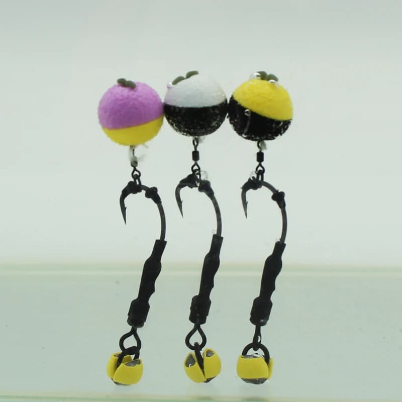15 boilies bulles double couleur pour Ronnie Rigs - Appâts flottants mousse pour pêche à la carpe