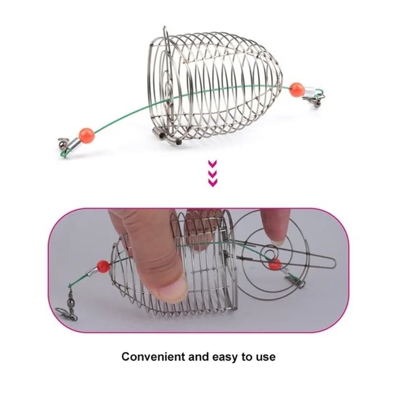 Cage à appâts feeder en acier inoxydable pour la pêche de la carpe et des poissons blancs