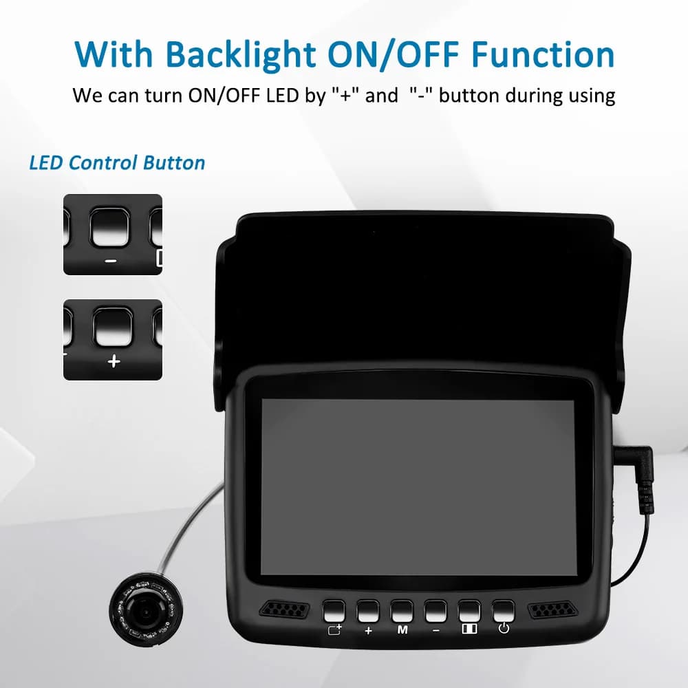 Caméra pêche sous glace Eyoyo EF43A 4.3" écran LCD 8 LEDs vision nocturne pour pêche hivernale 20m profondeur