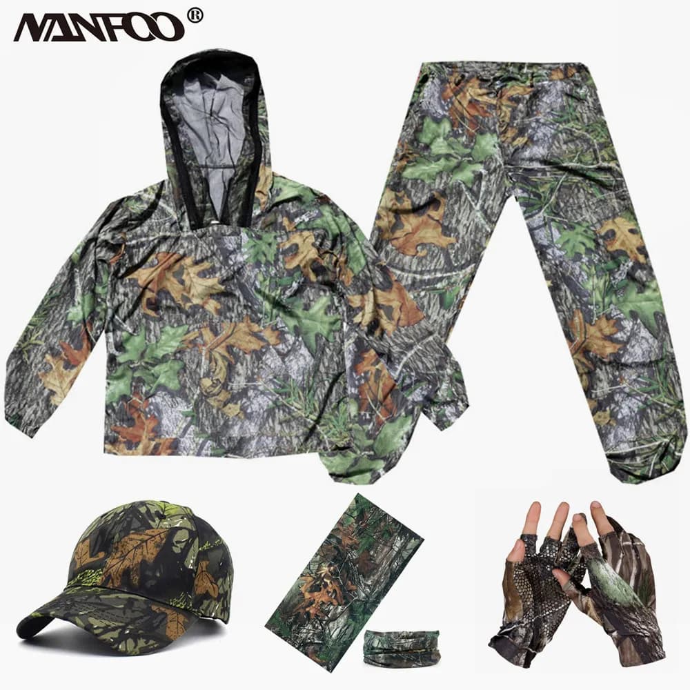 Combinaison pêche été ultra légère anti-moustiques - Veste capuche pantalon camouflage bionique protection solaire