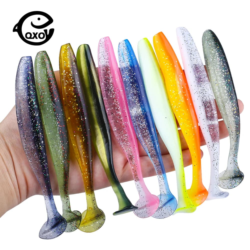 Leurre souple QXO 10 leurres silicone pêche mer appât artificiel 7cm 10cm 13cm pour poissons carnassiers