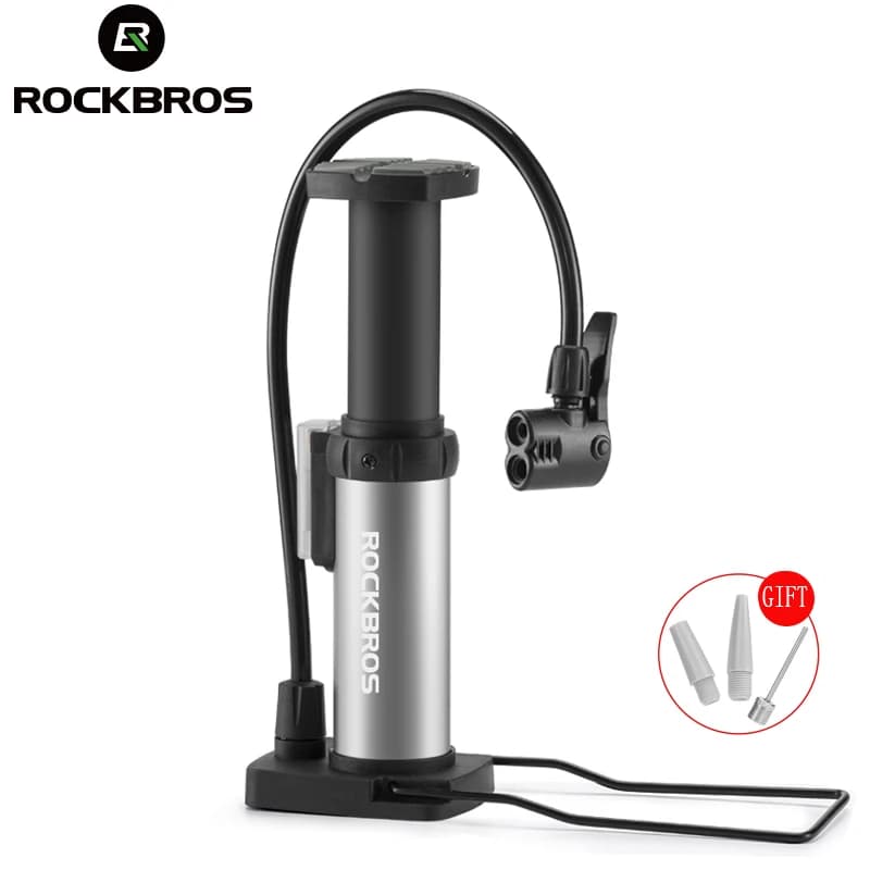 Pompe à pied ROCKBROS portable 100PSI - Gonfleur VTT et vélo de route pour pêcheurs cyclistes
