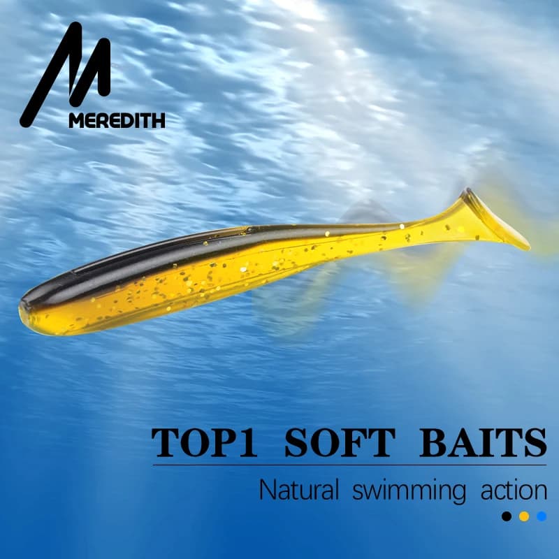 Leurres souples MEREDITH Easy Shiner 50-130mm shad double couleur pour bar et carnassiers