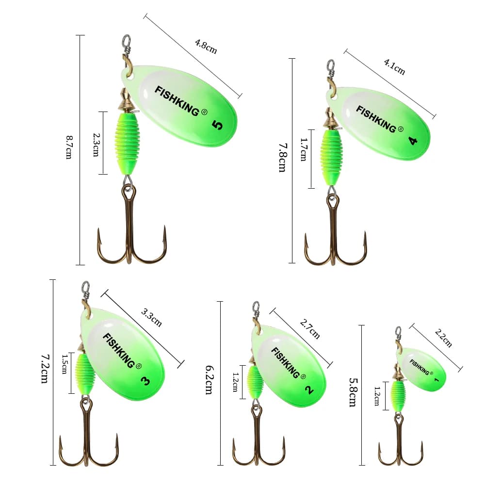 Leurre métallique spinner Fish King 4g-14g - Appât dur qualité supérieure pour la pêche du brochet et sandre