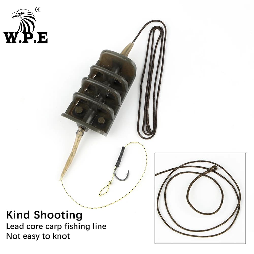 Montage carpe prêt à pêcher W.P.E 40g-80g avec ligne plombée et hameçons pour méthode feeder