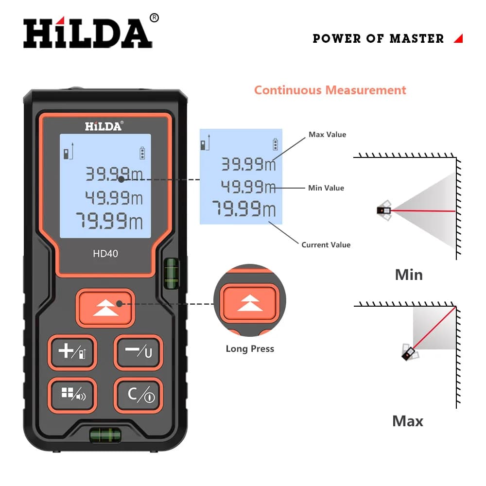 Distanciomètre laser HILDA 40M à 100M - Outil de mesure précis pour pêche et construction