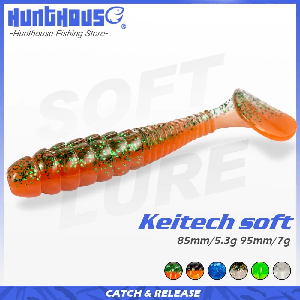 Leurres souples silicone Keitech Swing Impact 85&95mm 5.3&7g pêche carnassiers brochet shiner shad appâts