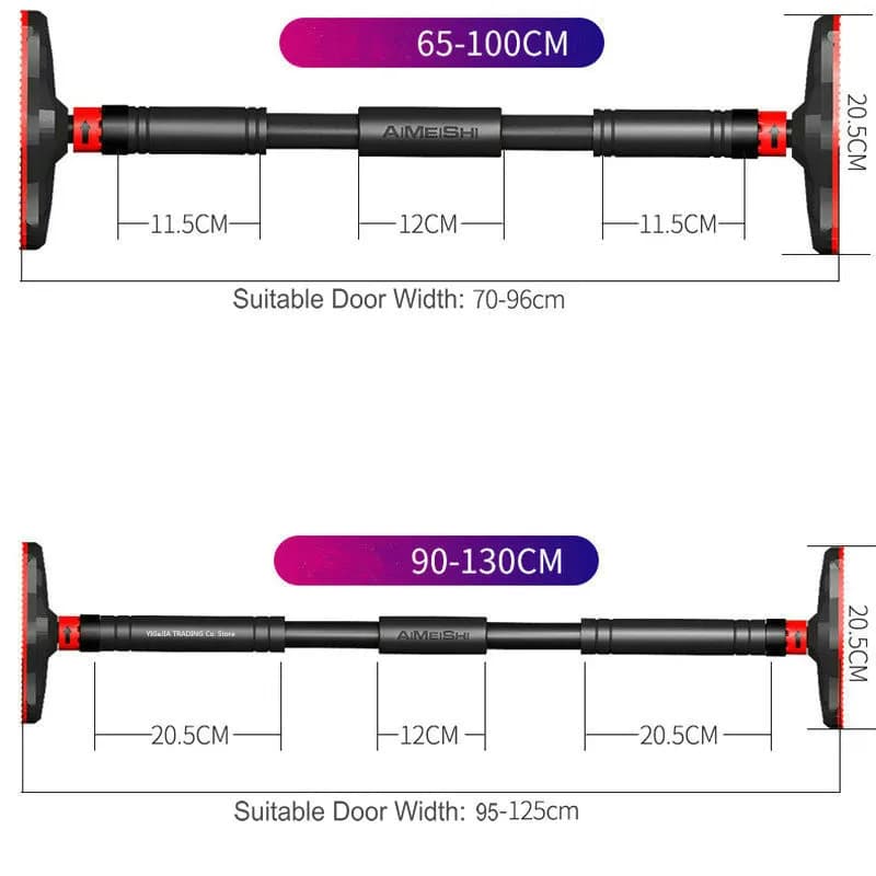 Barre de traction ajustable pour porte - Modèle réglable 65-150cm sans perçage pour largeur 70-140cm