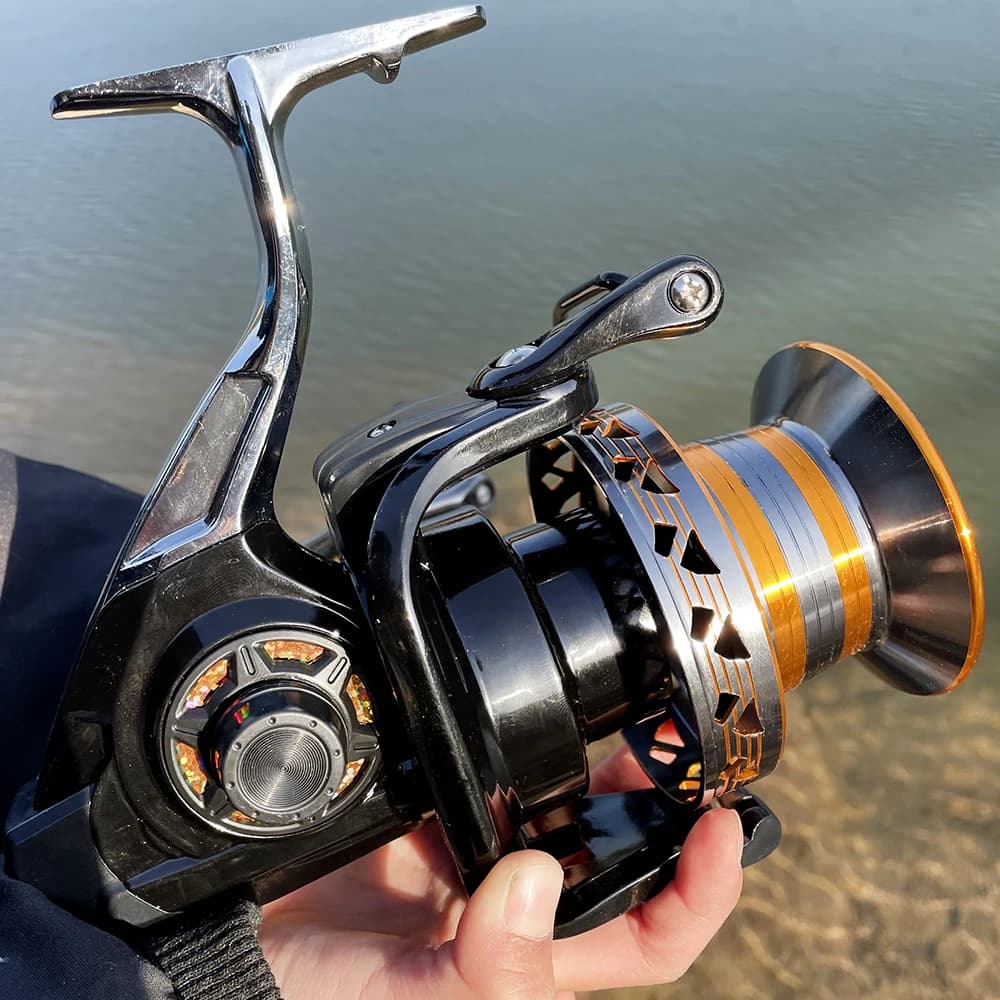 Moulinet spinning mer Long Shot 12000 10000 9000 - 30KG max drag, cupule métal, pêche sportive salée