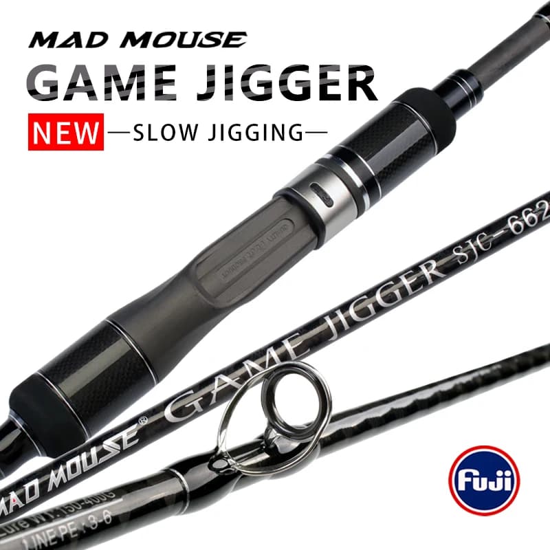 Canne slow jigging MADMOUSE Japon 1.98m PE 3-6 pour jigs 150-400g - Rod boat pêche hauturière Fuji