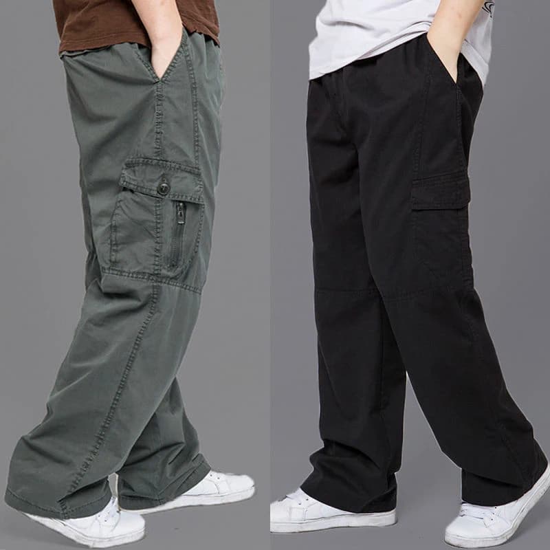 Pantalon cargo loose grande taille homme style coréen japonais jogger pêche travail sport