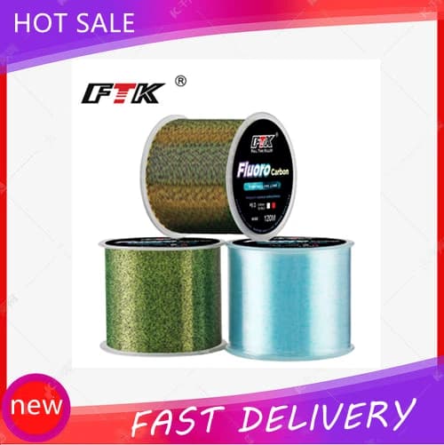 Ligne FTK 120m fluorocarbone tachetée invisible - 0.14-0.50mm 4-34lb forte pêche tous poissons