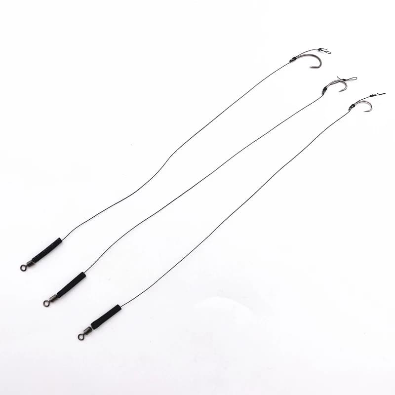 Hameçons sans ardillon pour carpe - Set 6 pièces tailles 6#8#10# avec stopper appâts et montages prêts
