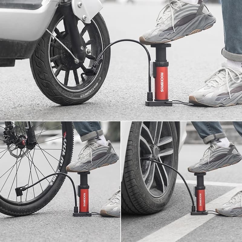 Pompe à pied ROCKBROS portable 100PSI - Gonfleur VTT et vélo de route pour pêcheurs cyclistes
