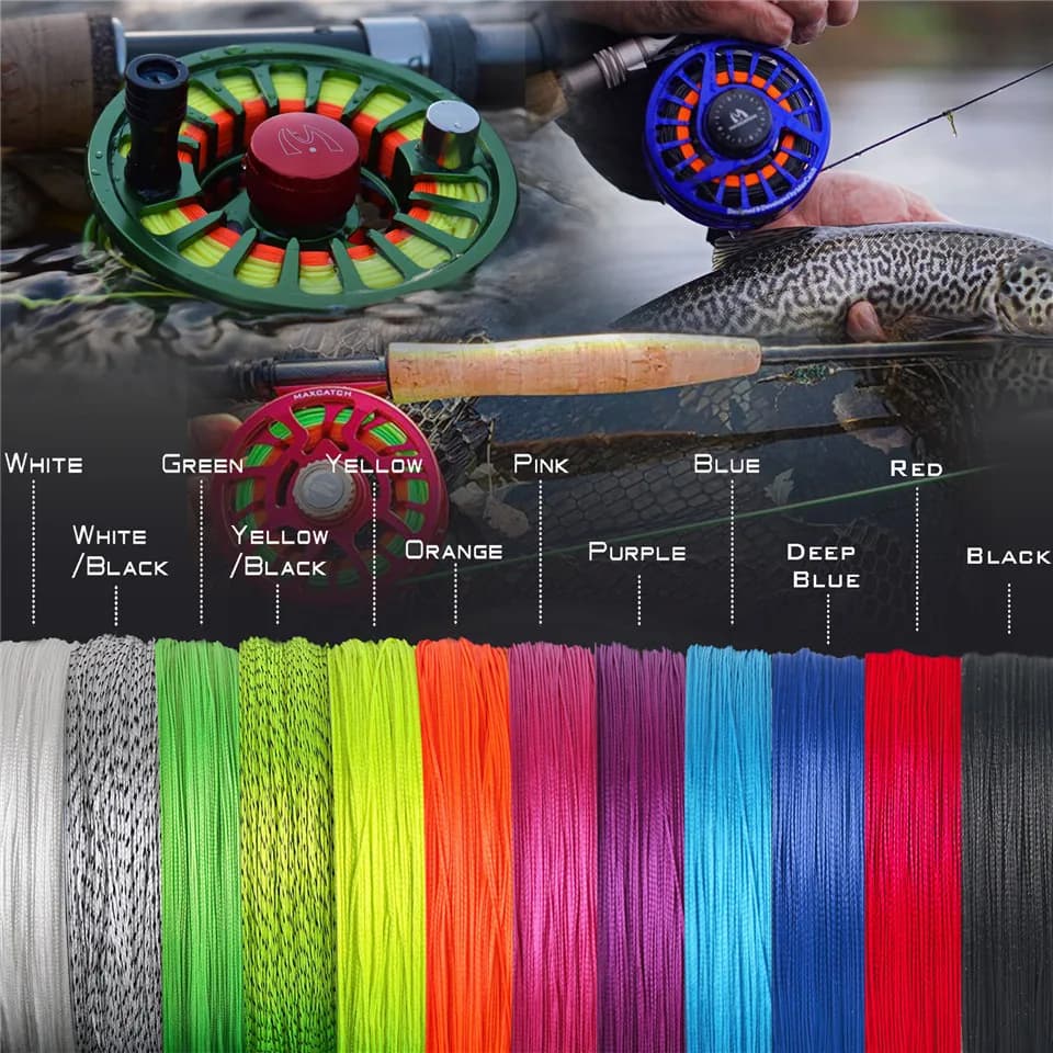 Ligne de backing pour pêche à la mouche 100/300 yards 20/30LB, tresse multicolore résistante