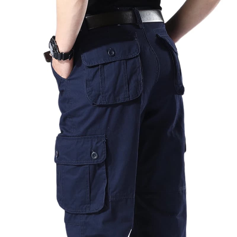 Pantalon camouflage cargo coton ample poids lourd - Vêtements pêche sportive