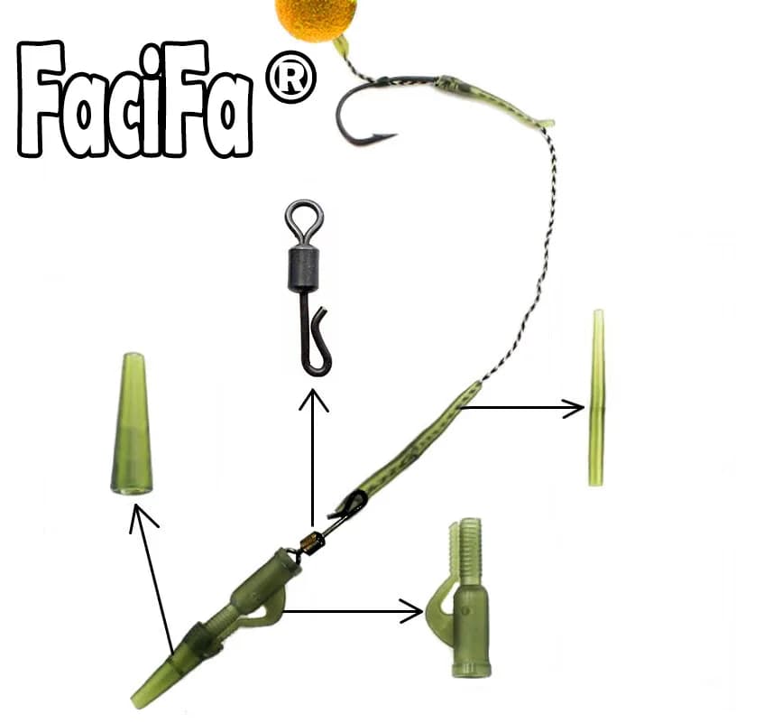 Kits plombs clips rapides 10 sets pour montages carpe - accessoires anti-emmêlement pêche au coup