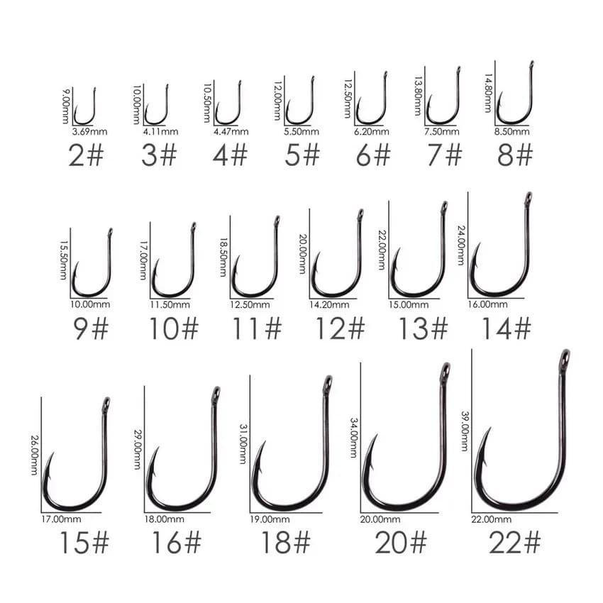 20 à 50 hameçons circle pour carpe taille 2-22# - Œillet anneau qualité japonaise pour pêche précise