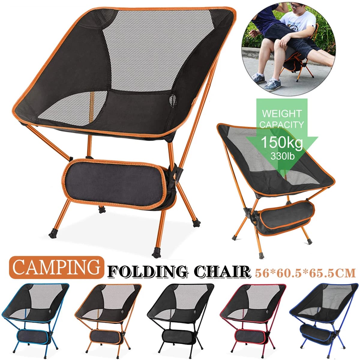 Chaise pliante ultralégère pêche camping portable pour voyage plage pique-nique