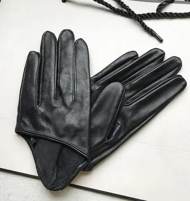 Gants de pêche femme cuir véritable mouton design court mi-paume 8 couleurs pour pêche automne-hiver