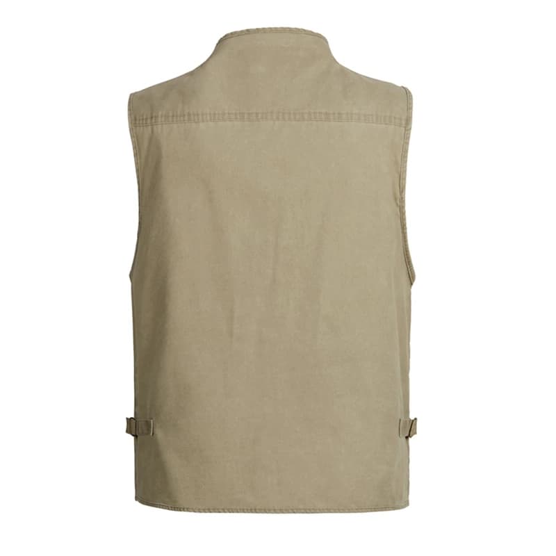 Veste sans manches homme été 6XL 7XL en coton denim avec multiples poches, gilet photo pêche