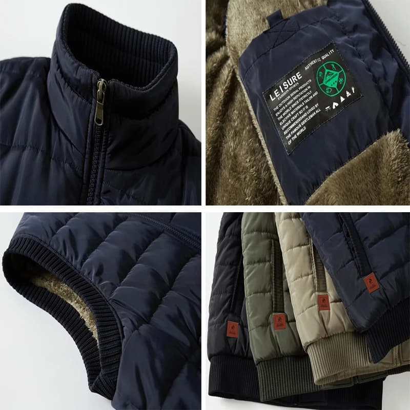 Veste polaire sans manches imperméable hiver 8XL - Gilet matelassé col montant coupe-vent homme