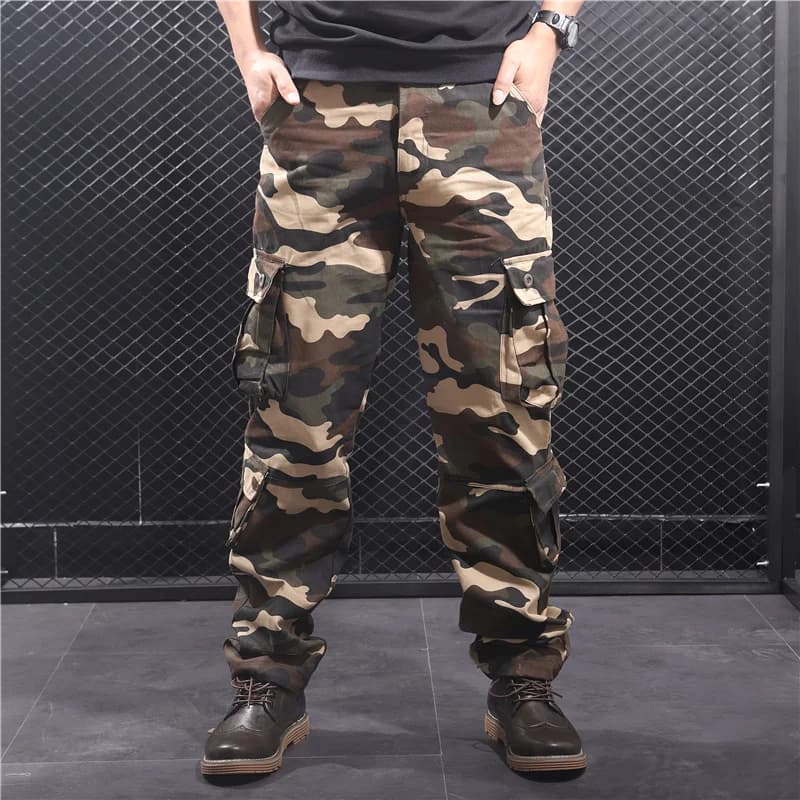 Pantalon cargo camouflage jogger loose pêche randonnée confortable hommes streetwear