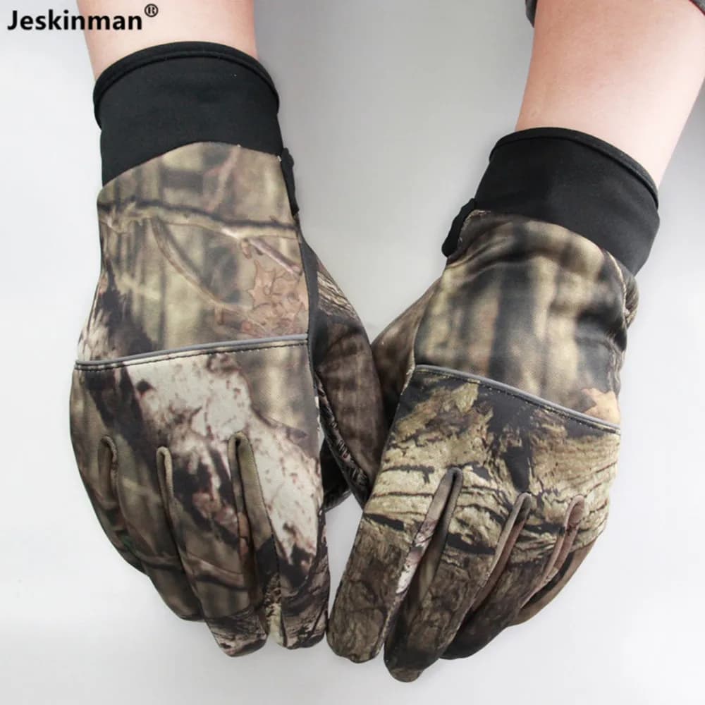 Gants bioniques camouflage arbre pour pêche automne hiver anti-dérapants et thermiques