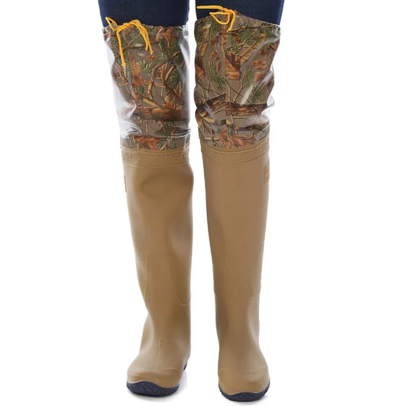 Waders camouflage PVC 60cm - Bottes pêche semelle souple - Utilisation polyvalente riziculture