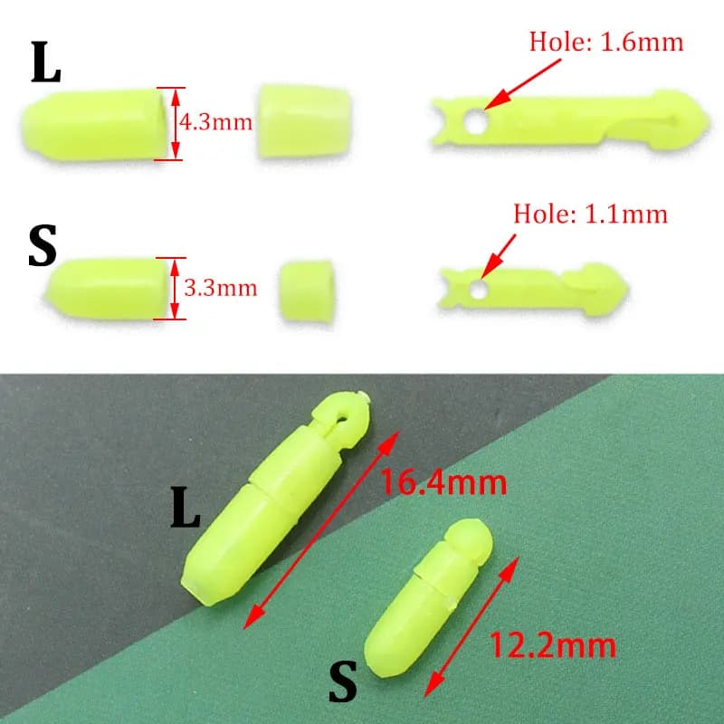10PCS Connecteurs Élastique Canne Pêche - Tailles L S Carpe Méthode Feeder Match
