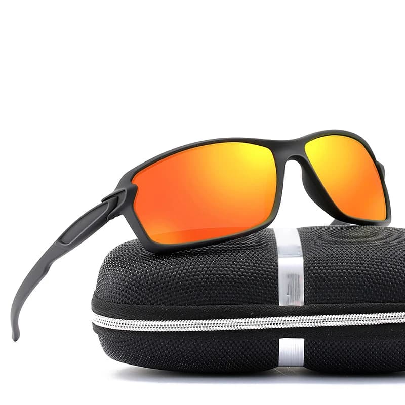 Lunettes de soleil polarisées carrées homme pour pêche sportive et conduite - UV400 protection totale
