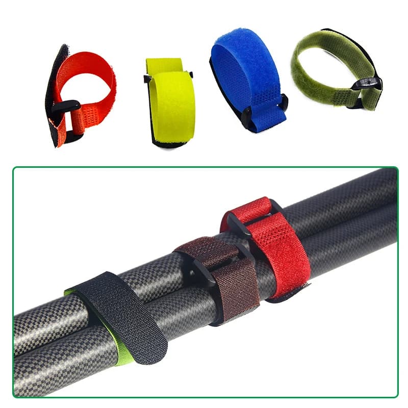 Sangles fixation canne pêche 5/10/20pcs - Attaches rapides ceinture porte-canne pêche extérieur