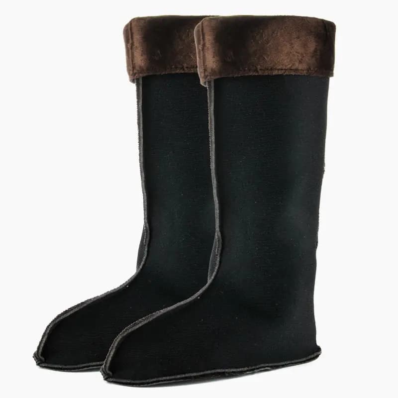 Bottes pluie hiver hautes doublure intérieure coton polaire chaussettes velours chaussures eau chaudes