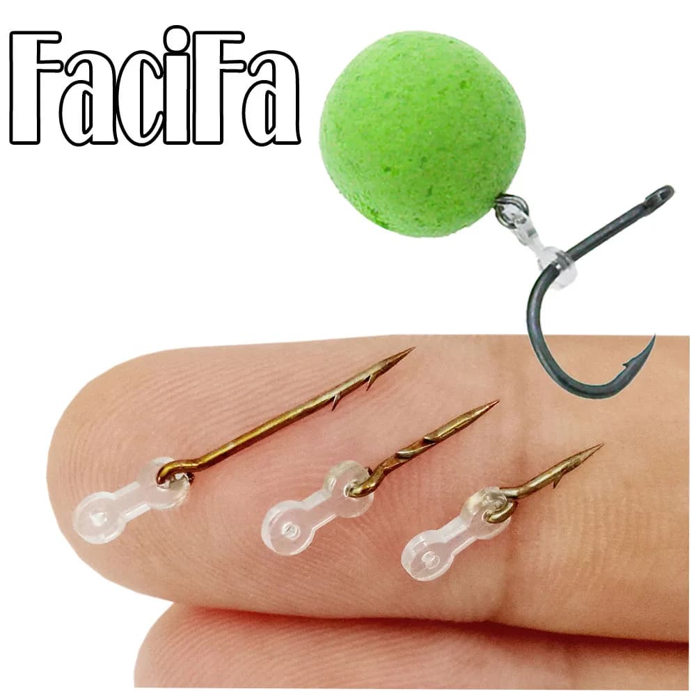 12 pièces accessoires carpe métal spike appât boilies pin élastique Ronnie hair rig feeder