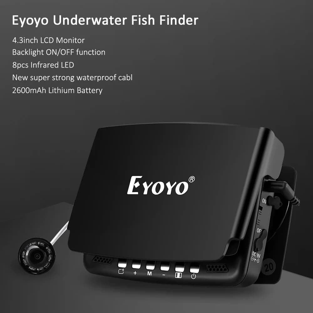 Caméra pêche sous glace Eyoyo EF43A 4.3" écran LCD 8 LEDs vision nocturne pour pêche hivernale 20m profondeur