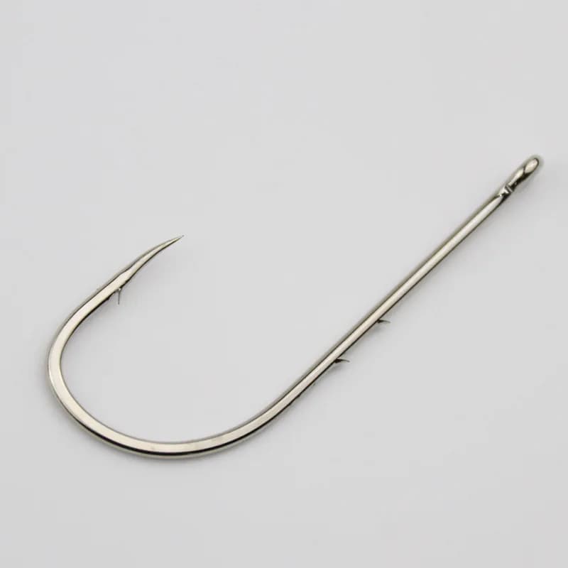 50 hameçons longue tige acier carbone 1 à 12, ardillon offset pour appâts naturels, boîte de pêche