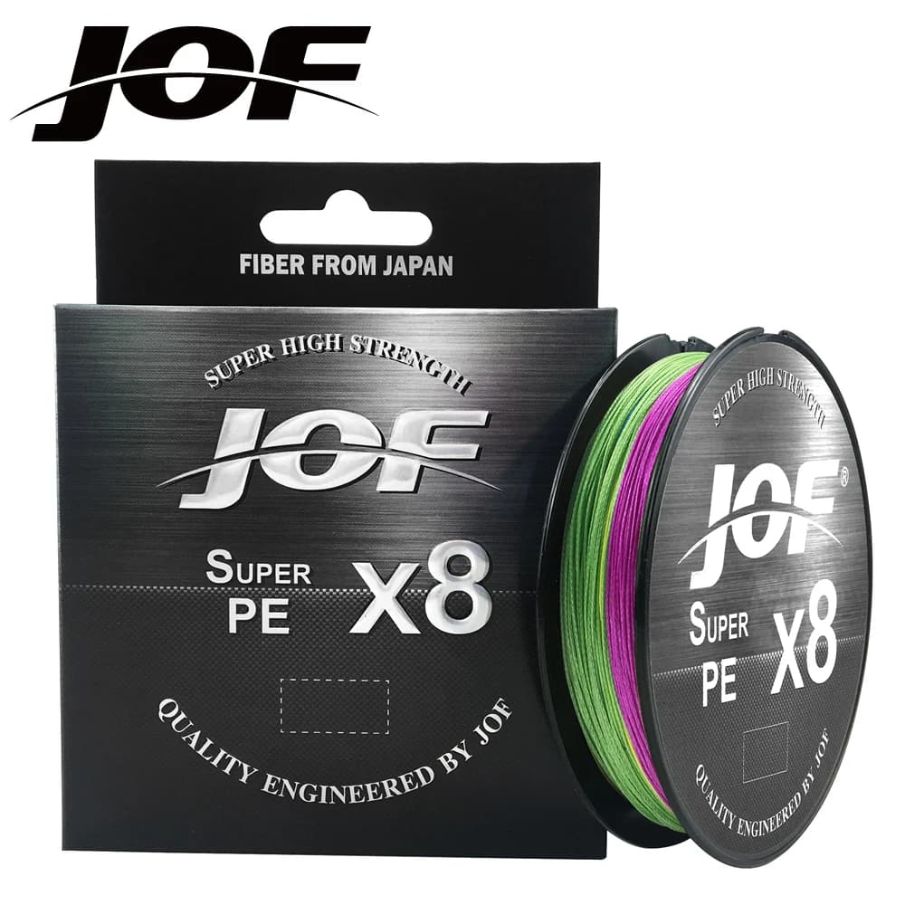 JOF Braided Fishing Line 8 brins PE multifilament 150-500m pour pêche sportive eau douce et mer