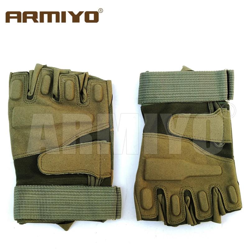 Gants tactiques demi-doigts Armiyo pour pêche sportive, chasse et airsoft - Protection outdoor