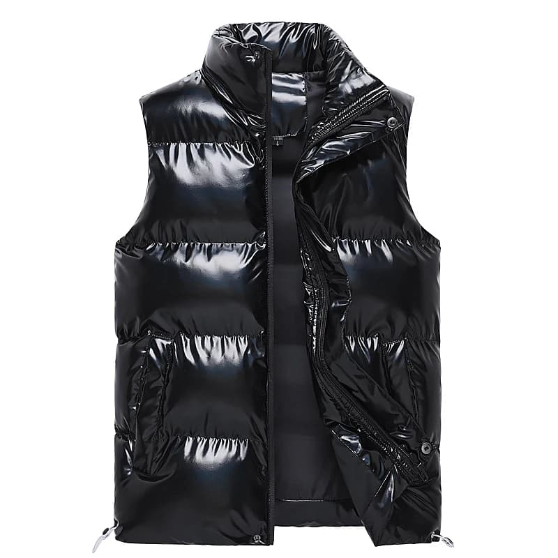 Veste matelassée sans manches homme hiver poches - Veston chaud coton noir blanc taille 5XL